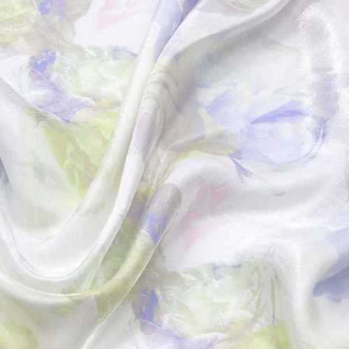 厂家直销金光棉闪光琉璃缎花卉印花雪纺布料 高垂时尚服装面料