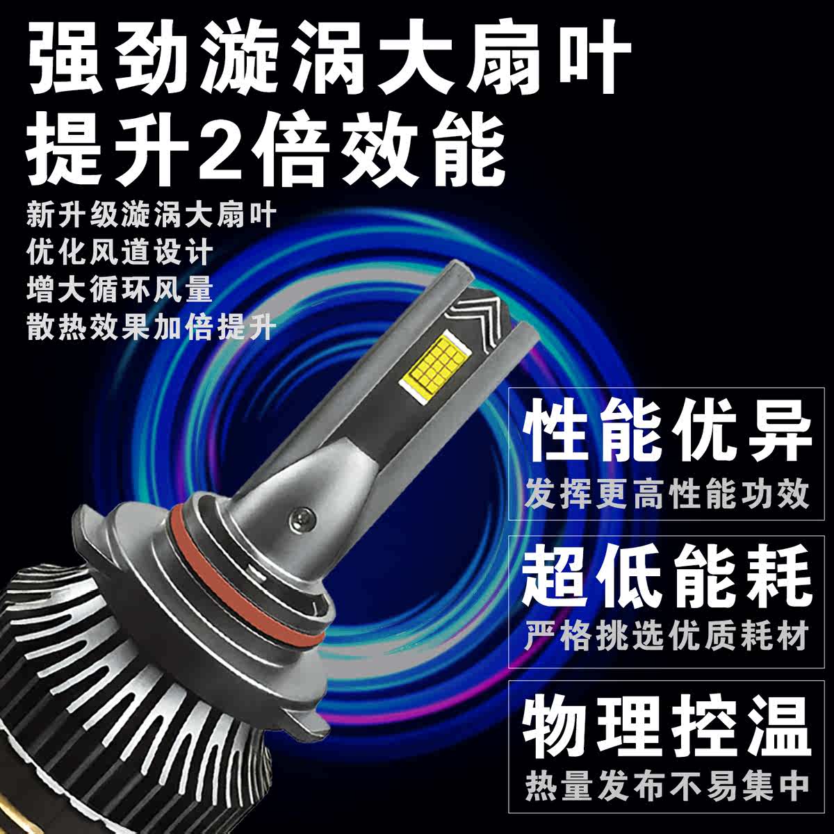 优选led汽车激光大灯透镜h1超亮聚光h7灯泡h4远近一体9005改装24V
