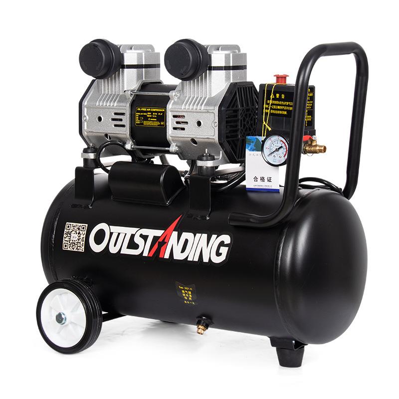 1100W1680W奥突斯空压机气泵无油黑色木工打气喷漆牙科汽修气泵