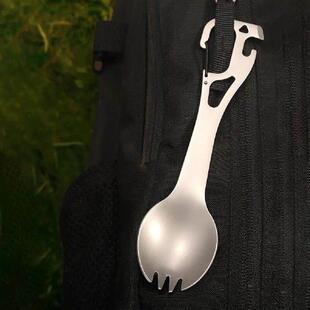 5 In 1 Camping Spork Spoon Multi Tool Copener Cutlery