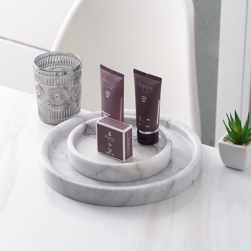 天然大理石托盘圆现代玄厅关西样板间客RBO餐收纳盘展示台甜品果