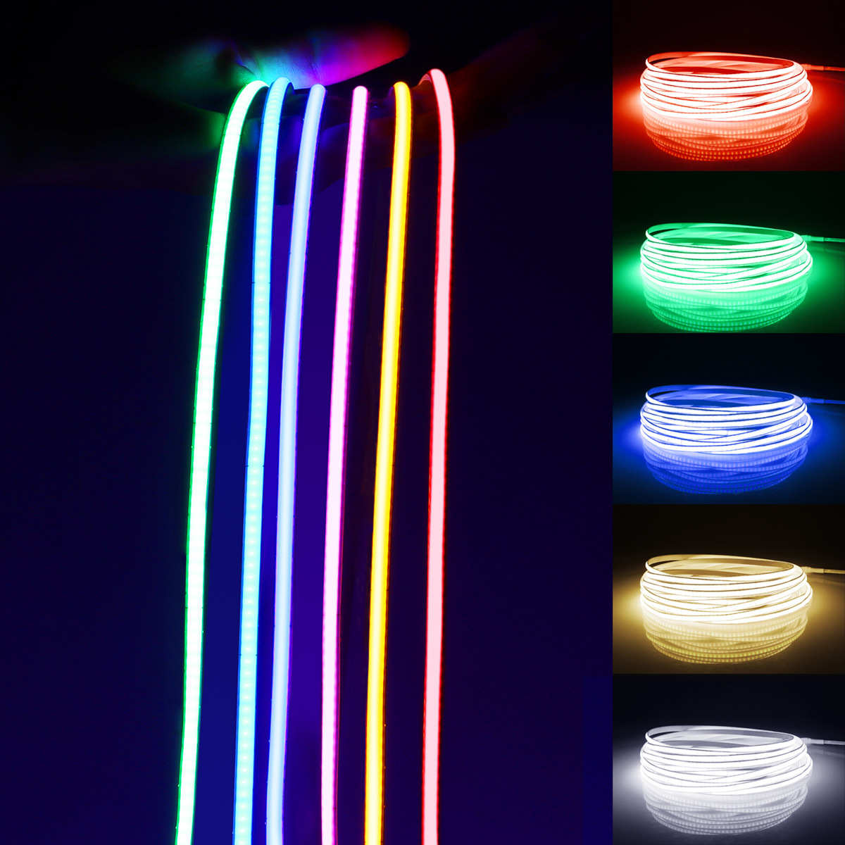 COB灯带柔性自粘灯条12V低压LED灯条320灯5mm超亮无暗点线性灯带