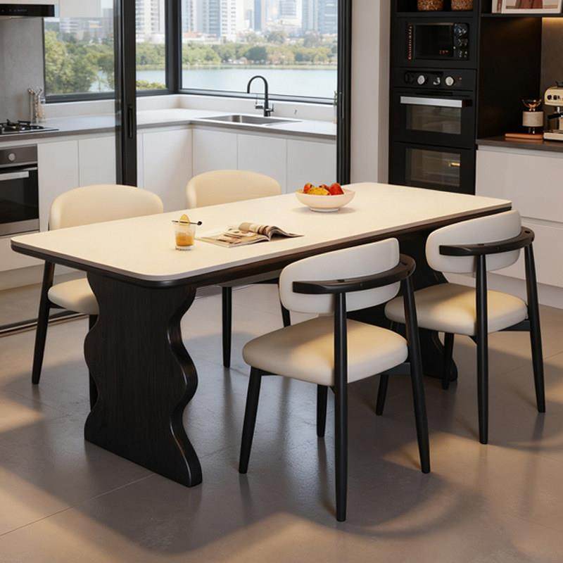 现代简约实木岩板餐桌椅组合小户型客厅家用2025年新款长方形饭桌,住宅家具,岩板餐桌,淘宝优惠券,粉丝福利购,淘宝优惠卷