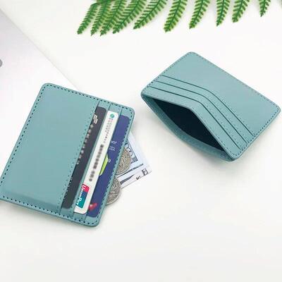 1Pc Pu Leather ID Card Holder Candy Color Bank Credit Card B