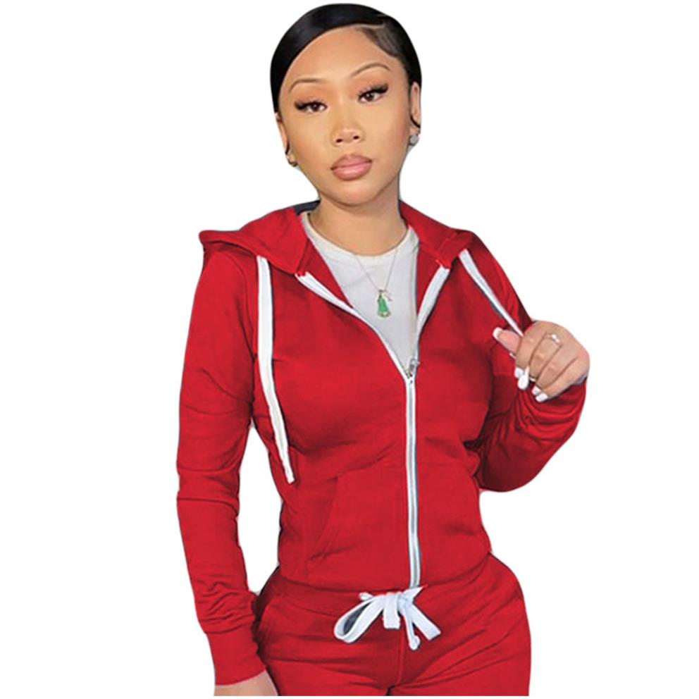 Single women loose color for solid hooded tops sweatshirt