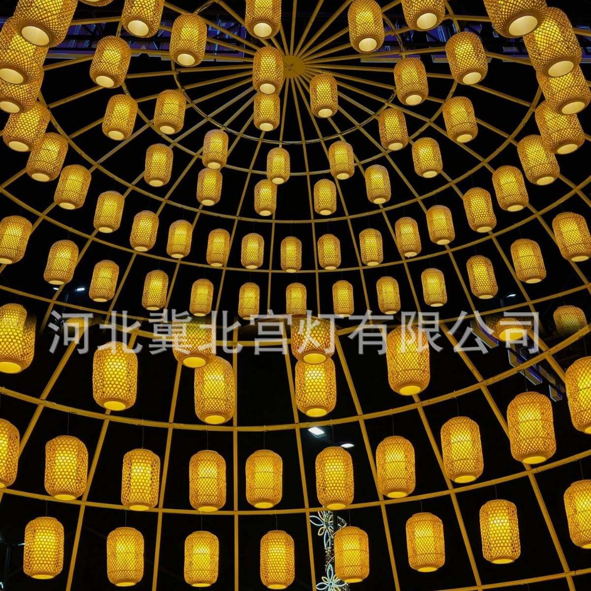 竹编灯笼天幕灯笼灯光节灯会庙会灯展游乐园公园商场防水冬瓜灯笼