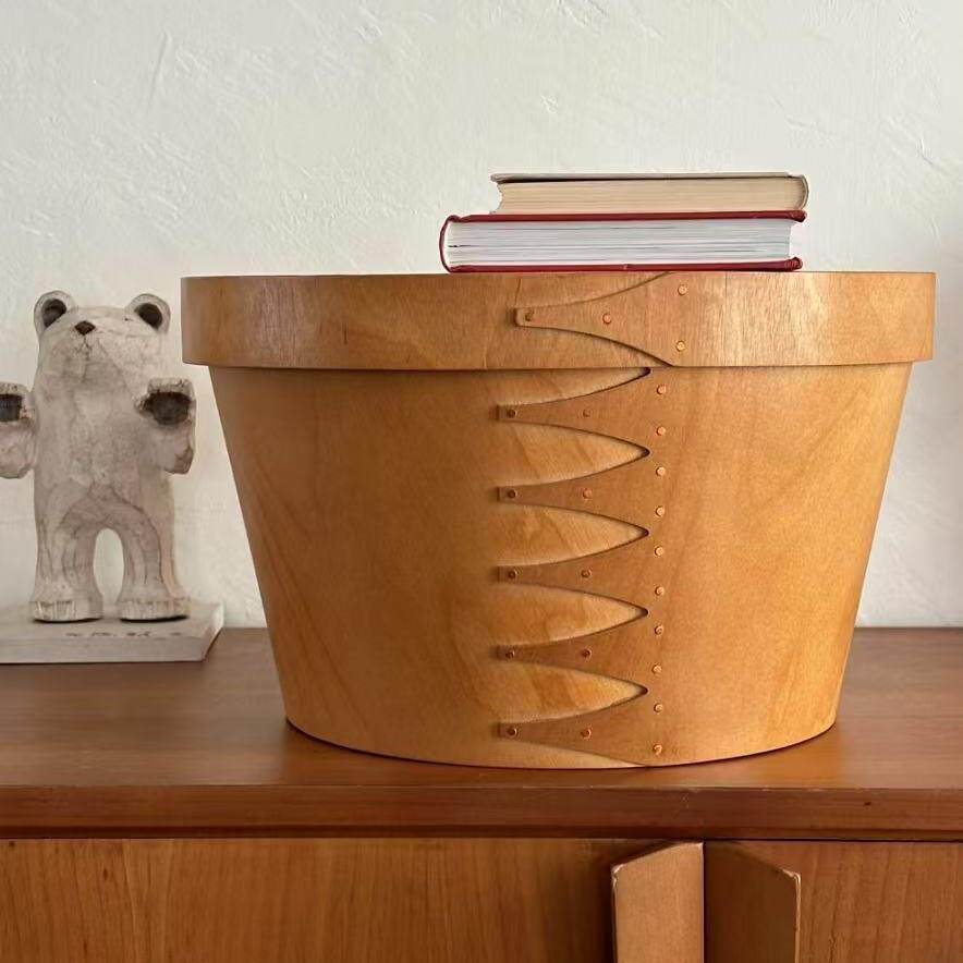 实木夏克椭锥圆形20250317手盒工收纳桶客厅杂物收纳头盒茶几床柜