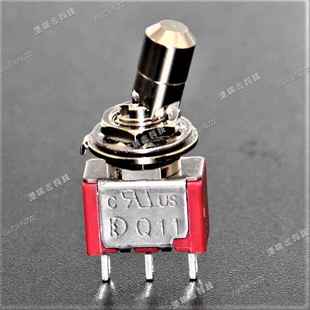 T8013 LK单路三脚两档短柄带锁防误碰锁颈M6.35钮子台湾德利威