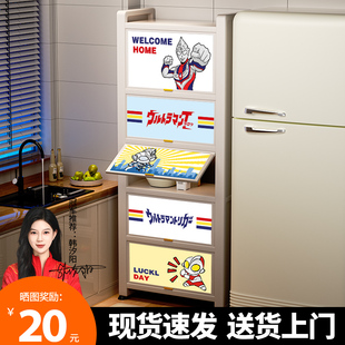 钢制多功能厨房置物架落地多层微波炉收纳柜家用餐边柜子 2025新款