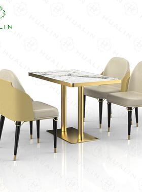 别墅轻奢风防烫加厚岩板餐桌天然大理石质感高端酒店长方形专用款