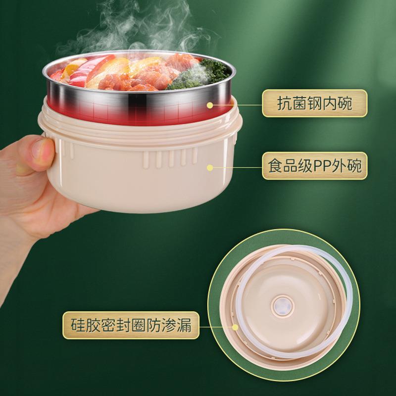 商用户外餐具学生便当盒上班便携三层保温桶304不锈钢真空饭盒