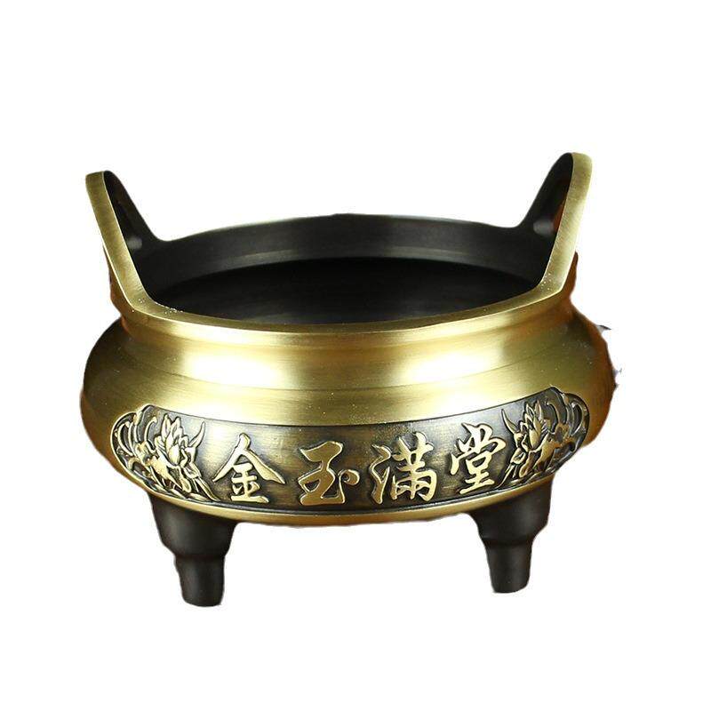 黄铜香炉家居室内金玉满堂线香炉金属工艺品铜器纯铜工艺品
