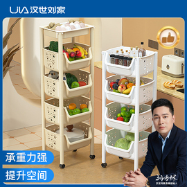 汉世刘家厨房置物架落地多层蔬菜架子玩具收纳架，厨房菜篮子储物架