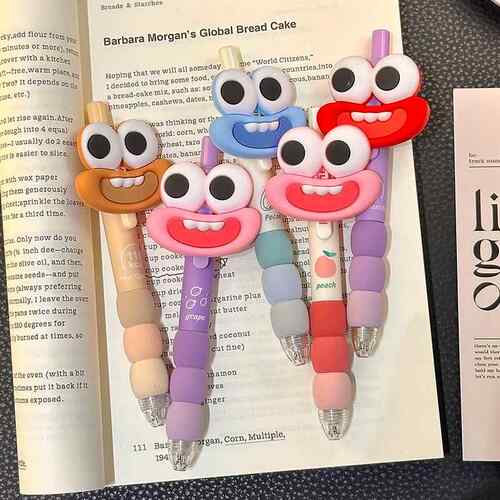 DIY大嘴中性笔小学生0.5按动笔芯写字刷题笔日常顺畅书写黑笔顺滑