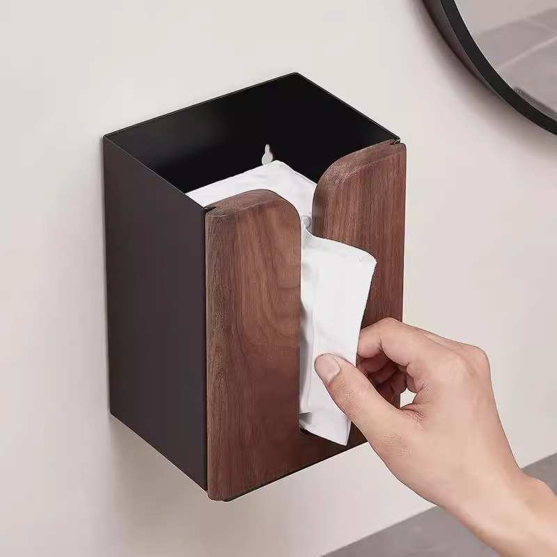 架壁挂抽盒洗漱收纳卫生间打孔纸洗脸免台置洗手间纸巾面巾纸物巾