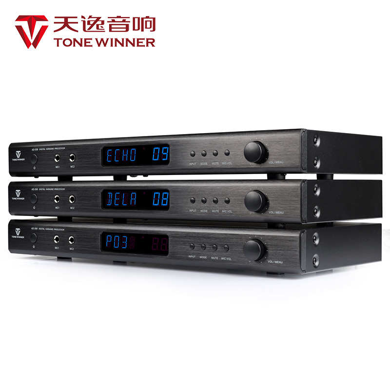 天逸AD-308多功能专业卡拉ok混响器前级家用ktv数字前级效果器