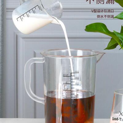 新款pc塑料大量杯带刻度毫升杯容器测量杯计量杯奶茶店5000ml