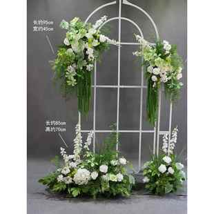 新款订婚婚庆小场景紫色套系kt板路引花柱花点仿真花莫奈花园橱窗