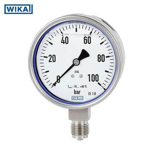 WIKA全不锈钢压力表PG23LT工业充液型波登管压力表