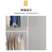 家用儿童三层晾衣架简单hx双层挂衣服省空间单杠落地折叠小型衣架