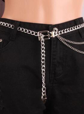 Multi Layer Metal Chain Belts Women Waistbands Long Tassel W