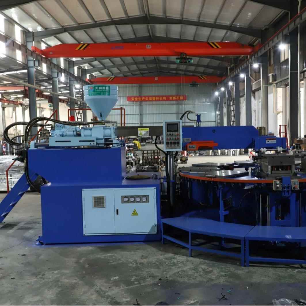 4和6工位枕头凝胶乳胶橡胶塑胶TPE材料注塑成型的滑板机