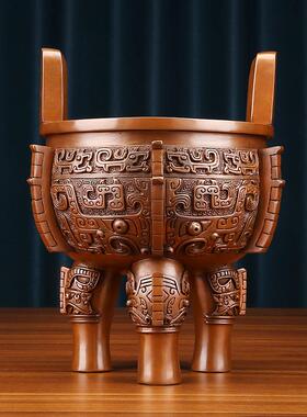 紫铜入己鼎办公室工艺品商务礼品鼎摆件开业礼品铜克鼎摆设