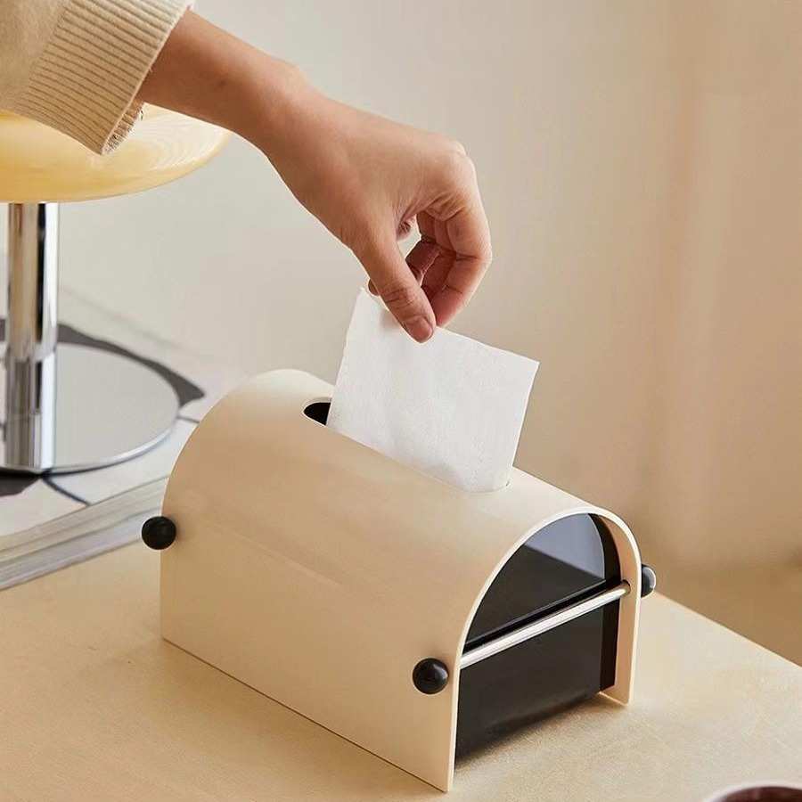 现代简约亚克力纸巾盒家用卧室客厅抽纸盒创意复古可爱高档收纳盒