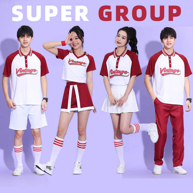 新款学生啦啦操舞蹈服成人啦啦队团体套装男女款运动会班服表演服