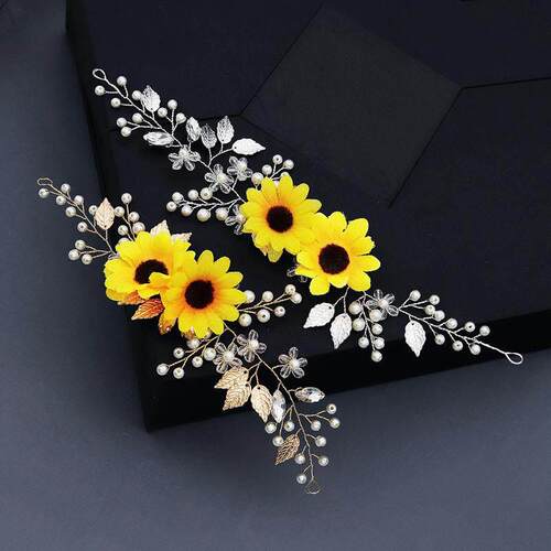 Sunflower Haiband Wedding Hair Clip Fairy Floral Headband Ti