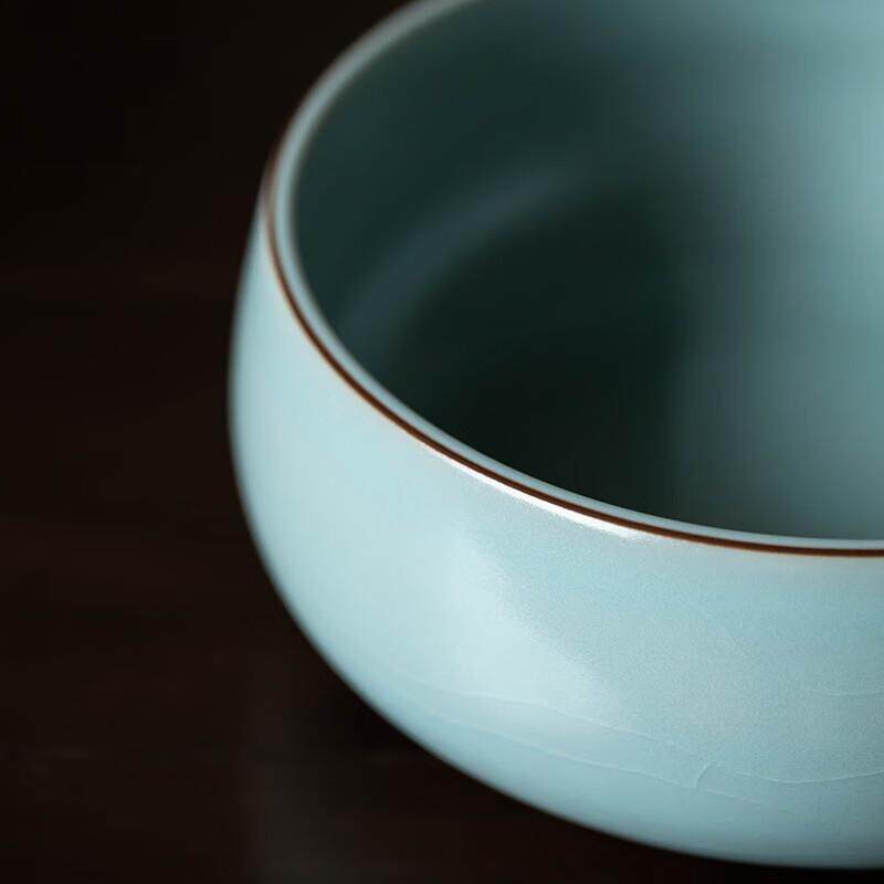 汝道汝窑茶洗大号洗杯子容器茶杯收纳茶盆陶瓷建水茶道配件茶渣缸