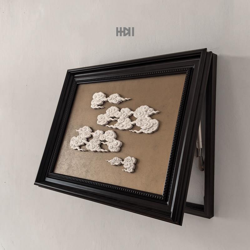 《瑞气祥云》好运平安液压杆电表箱电表盒遮挡水泥立体浮雕装饰画