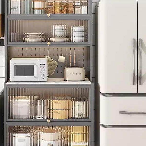 厨房餐边柜钢制落地微多层多功收能纳波储物碗柜双开门带985门柜