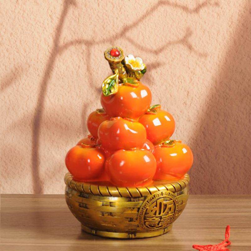 好事一箩筐如意摆件电视柜吉祥物创意新房描金书房手工柿子宝家居