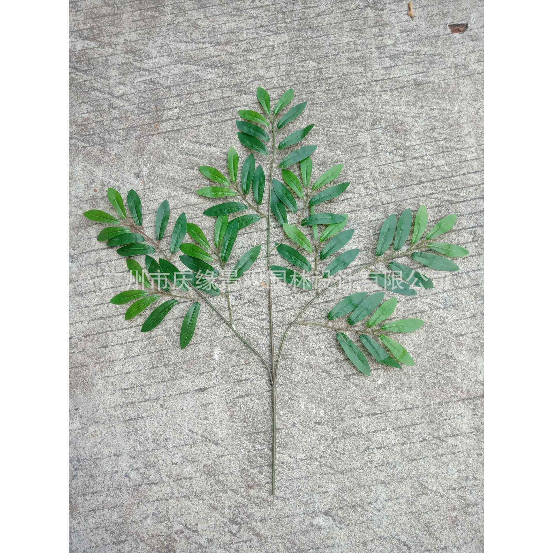 仿真橄榄叶仿生橄榄枝绿色植物旱柳树叶工程园林造景装饰假树配件