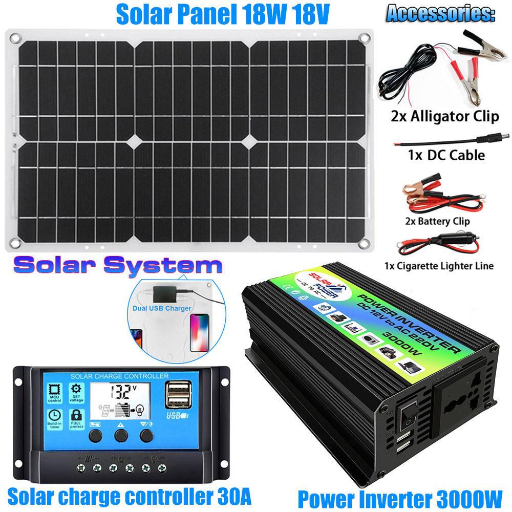 太阳能系列组合逆变器控制器太阳能板12V转220V/110V智能充放电