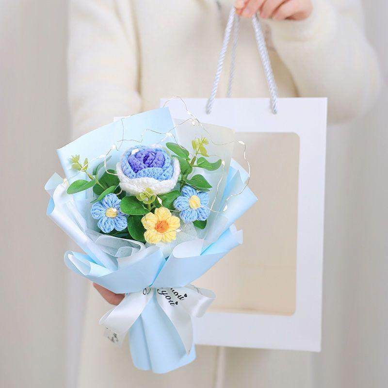 创意花束毛线玫瑰花抱抱桶表白送女友闺蜜七夕情人节礼物手工花,家居饰品,餐桌花艺,淘宝优惠券,粉丝福利购,淘宝优惠卷