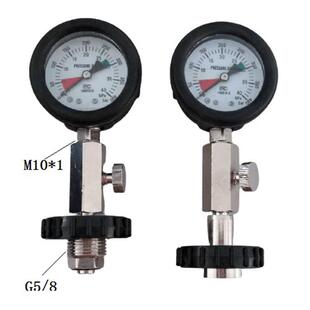 空气呼吸器压力表减压器配件气瓶压力检测表表面夜光内外螺纹可选