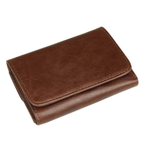RFID Blocking Genuine Leather Short Wallet For Men Solid