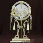 新品 喜扇成品团扇9514 团扇批发结婚新娘秀禾服手工婚扇中式