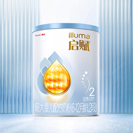 新国标惠氏启赋蓝钻2段较大婴儿配方奶粉6-12月350g*1