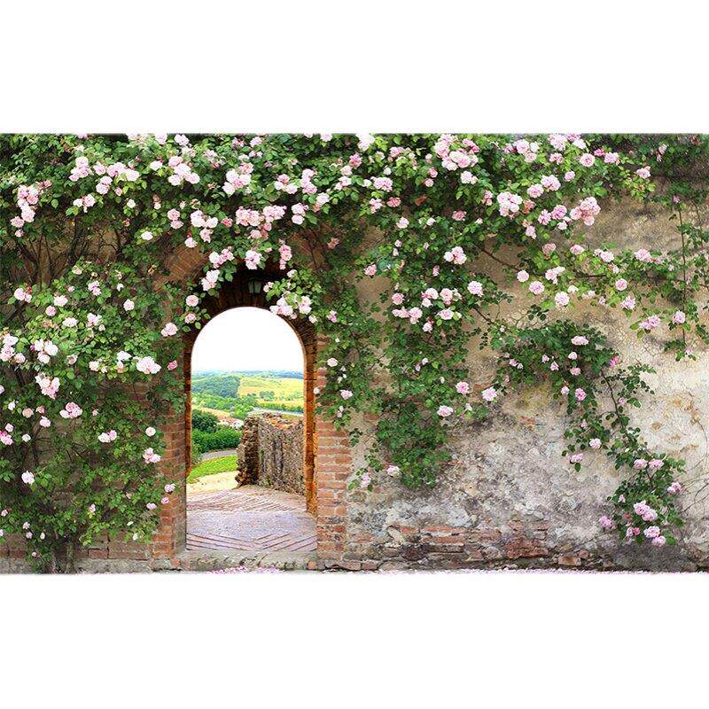 北欧田园风景壁纸3D立体壁画咖啡奶茶店餐厅贴画网红拍照背景墙纸