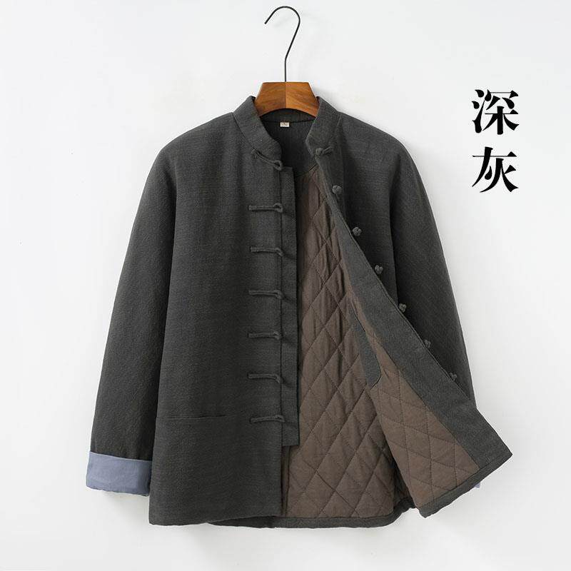 正品亚麻肩袖唐装男士棉花袄中式汉连服外风套中棉国盘扣棉衣复古,男装,唐装,淘宝优惠券,粉丝福利购,淘宝优惠卷