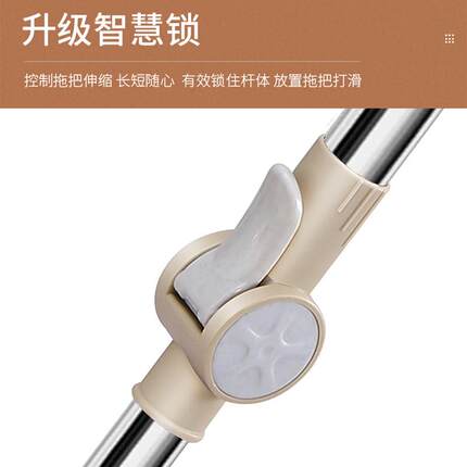 拖布杆不带桶拖把盘拖把头拖布一体式家用配件拖把杆旋转通用单杆
