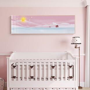 粉蓝色漫温情6055浪漫馨卧挂室装 饰画侣婚房墙面画女孩儿童房间卡