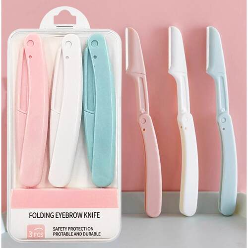 New Foldable Eyebrow Razor Set for Women - Safe Design, Perf