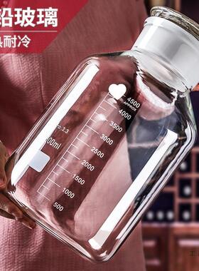 泡酒玻璃瓶加厚10斤20斤30斤家用密封杨梅青梅酒罐泡酒瓶专用酒坛