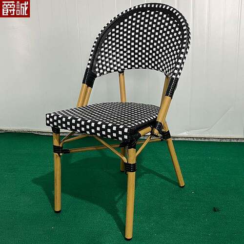 阳台休闲藤椅单人靠背藤编椅子设计师户外咖啡厅现代简约法式餐椅