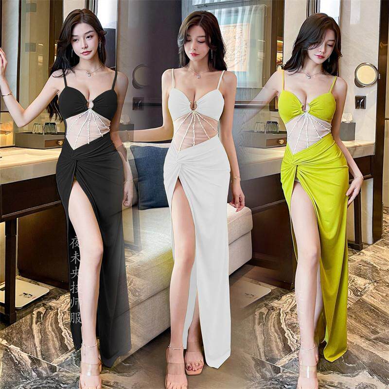 桑拿技师服性感长裙显瘦按摩柔式工作服夜总会佳丽晚礼服女