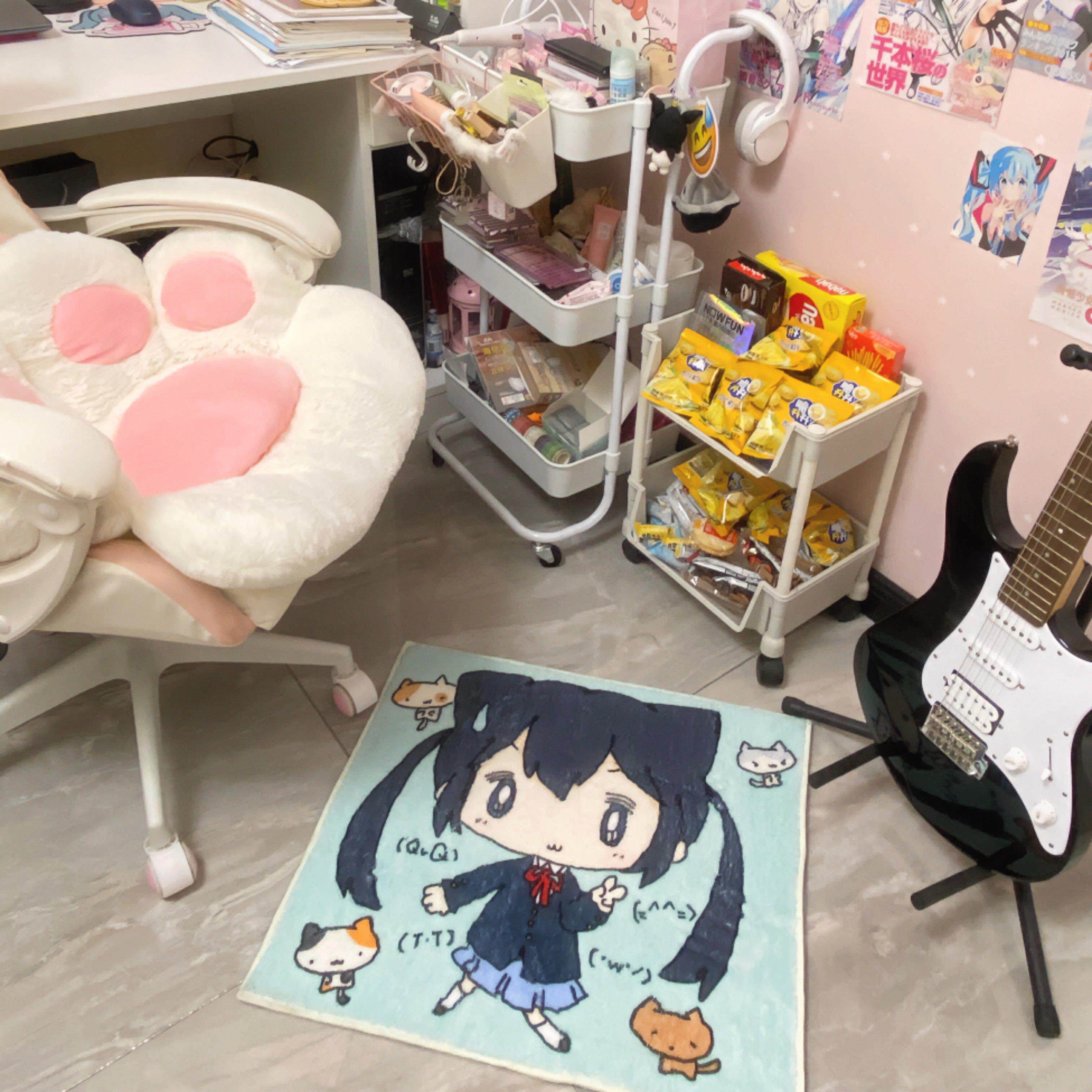 【起司猫卷】轻音少女中野梓阿梓喵绒绒方形地毯地垫卧室房间可爱